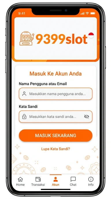 Tampilan halaman login 9399slot