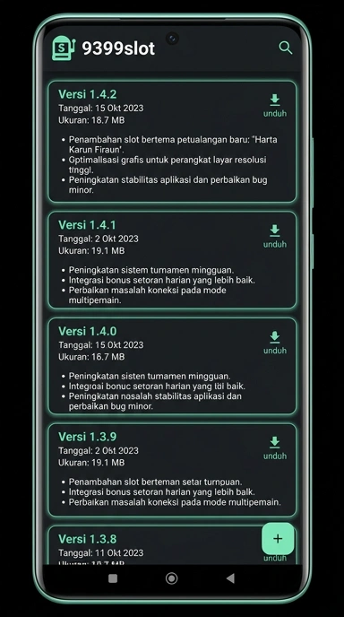 Tampilan riwayat versi 9399slot