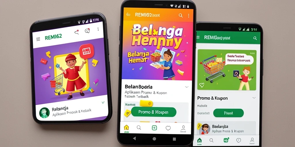 Screenshot antarmuka REMI62 menampilkan berbagai kupon dan penawaran menarik.